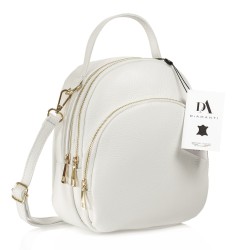 Rucsac dama din piele naturala DiAmanti Amato Bianco